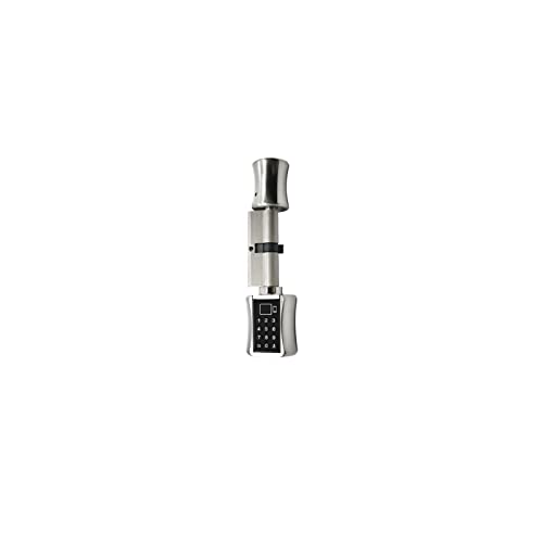 Smart Lock, Bluetooth-Zylinder TUYA-App-Passwort Fingerabdruck Biometrisches Elektronisches Intelligentes Türschloss Digitaler Tastaturcode Keyless Lock für die Haustür(Silver,115mm) von MINING