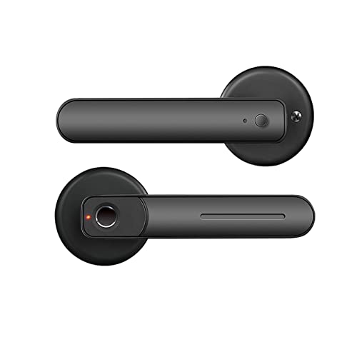 Smart Lock, Fingerabdruck-Türschloss-Griff USB wiederaufladbarer Diebstahlschutz Smart Electric Biometric Keyless Security Entry mit 2 Schlüsseln Smart Home für die Haustür(Noir) von MINING