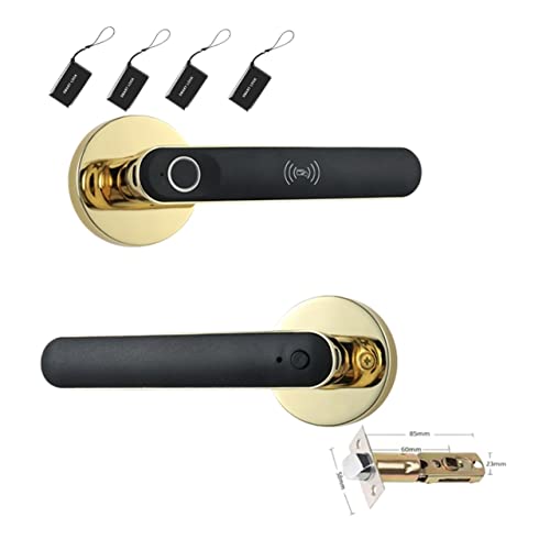 Smart Lock, Fingerabdruck-Türschloss for Schlafzimmer Biometrisches Türgriffknopfschloss Tuya Keyless Smart Electric Security Locks für die Haustür(3100gold01) von MINING