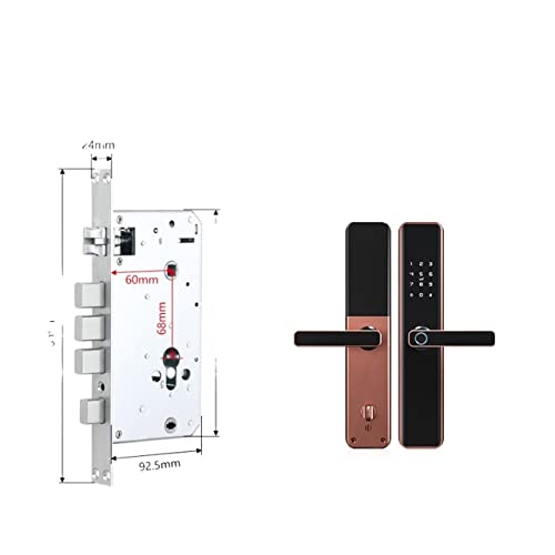Smart Lock, TTlock Wasserdichtes Bluetooth-WLAN-Fingerabdruck-Smart-Schloss Elektronisches intelligentes biometrisches Code-Digital-Türschloss für die Haustür(Square mortise) von MINING