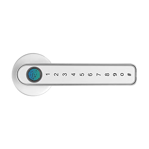 Smart Lock, Tuya Fingerabdruck-Smart-Türschloss Keyless Entry Biometrische Türgriffe sperren Passwort Elektronisches digitales Schloss for Zuhause Jede Tür für die Haustür(Silver With APP) von MINING