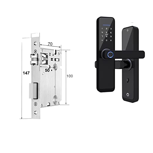 Smart Lock, Tuya Türschlösser Biometrischer Fingerabdruck-Schließfach Hotel Smart Entry Home Handle App Entsperren Sie das digitale intelligente Schloss für die Haustür(147 22 5050) von MINING