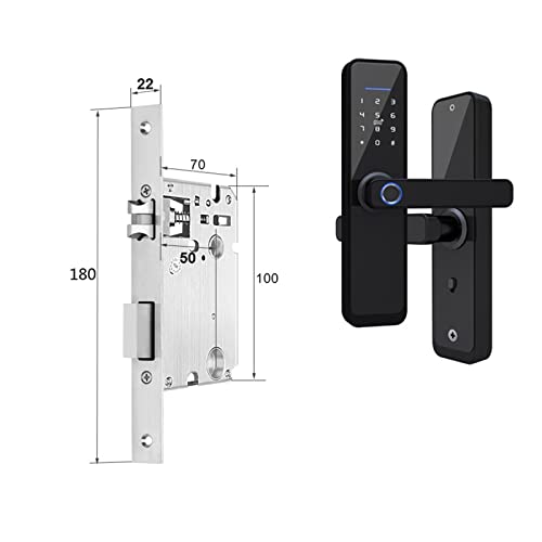 Smart Lock, Tuya Türschlösser Biometrischer Fingerabdruck-Schließfach Hotel Smart Entry Home Handle App Entsperren Sie das digitale intelligente Schloss für die Haustür(180 5050) von MINING