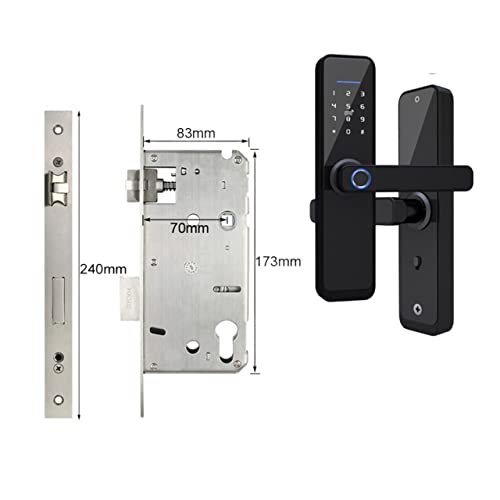 Smart Lock, Tuya Türschlösser Biometrischer Fingerabdruck-Schließfach Hotel Smart Entry Home Handle App Entsperren Sie das digitale intelligente Schloss für die Haustür(7085) von MINING