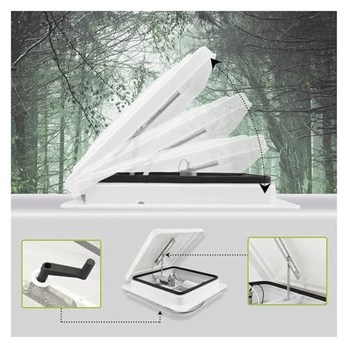 Wohnmobil-Dachlüftung, 14" Caravan Dachfenster Dach Abluftöffnung mit Fernbedienung for Camper Wohnmobil RV Campervan,Hält das Wohnmobil kühl von MINING