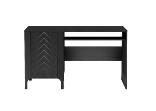 MINIO go for it - Schreibtisch Monza, 90 cm Breite, Office Desk, Study Table, mit Schublade, Spanplatte, Farbe: Schwarz Holz von MINIO go for it