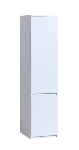 MINIO - Kleiderschrank Schmal 45 cm Breit, Garderobenschrank mit 2 Türen und 1 Kleiderstange, Mehrzweckschrank, ARCCA Serie, Kleiderschrank Weiß - B:45cm x H:195cm x T:52cm MINIO - Kleiderschrank Schmal 45 cm Breit, Garderobenschrank mit 2 Türen und 1 Kleiderstange, Mehrzweckschrank, ARCCA Serie, Kleiderschrank Weiß - B:45cm x H:195cm x T:52cm von MINIO go for it
