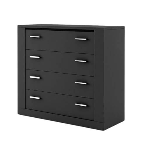 MINIO go for it - Kommode ARTI I 42x100x90 cm I aus Laminierter Möbelplatte I Schublade mit Rollenführung I Interessante Design I Geräumige und Praktische I Schwarz von MINIO go for it