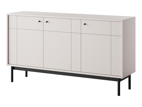 MINIO go for it - Kommode JUKON, Sideboard, 153.5 cm, Schwarze Holzbeine, Farbe: Cashmire von MINIO go for it