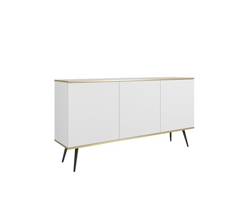 MINIO go for it - Kommode ORO 160 cm, Sideboard, mit schwarzen Beinen, goldfarbener Rand, Farbe: Weiß matt MINIO go for it - Kommode ORO 160 cm, Sideboard, mit schwarzen Beinen, goldfarbener Rand, Farbe: Weiß matt von MINIO go for it