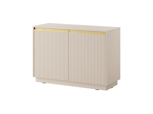 MINIO go for it - Kommode ROJALES, 104 cm, Geriffelte MDF-Fronten, Goldverzierung, hängend oder stehend, Farbe: Cashmere MINIO go for it - Kommode ROJALES, 104 cm, Geriffelte MDF-Fronten, Goldverzierung, hängend oder stehend, Farbe: Cashmere von MINIO go for it