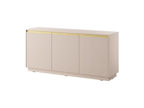 MINIO go for it - Kommode ROJALES, 154 cm, Geriffelte MDF-Fronten, Goldverzierung, hängend oder stehend, Farbe: Cashmere MINIO go for it - Kommode ROJALES, 154 cm, Geriffelte MDF-Fronten, Goldverzierung, hängend oder stehend, Farbe: Cashmere von MINIO go for it