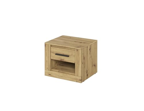 MINIO go for it - Nachttisch ERTA 7, 42x50x40 cm, Nachtschrank mit Schublade, Farbe: Artisan Eiche von MINIO go for it