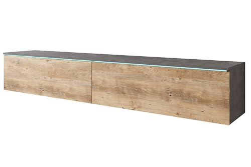 MINIO go for it - TV Schrank Donna, Breite 180 cm, Lowboard, Stehend oder Hängend, Fernsehschrank für das Wohnzimmer, Farbe: Kastanien Breslau/Matera Graphit MINIO go for it - TV Schrank Donna, Breite 180 cm, Lowboard, Stehend oder Hängend, Fernsehschrank für das Wohnzimmer, Farbe: Kastanien Breslau/Matera Graphit von MINIO go for it