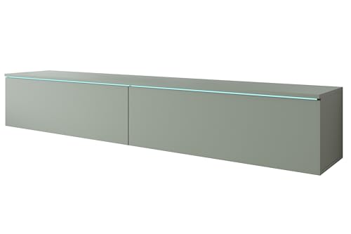 MINIO go for it - TV Schrank Donna, Breite 180 cm, Lowboard, Stehend oder Hängend, Fernsehschrank für das Wohnzimmer, Laminierte Spannplatte, Farbe: Matcha Green von MINIO go for it