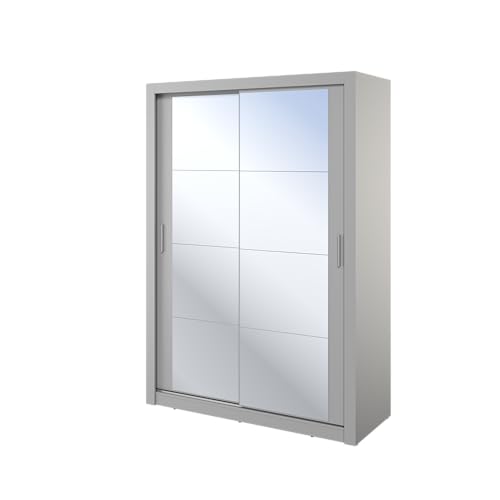 MINIO go for it - Zweitüriger Kleiderschrank ERTA 18, Schiebetürenschrank mit Spiegel, 150 cm, Farbe: Grau matt MINIO go for it - Zweitüriger Kleiderschrank ERTA 18, Schiebetürenschrank mit Spiegel, 150 cm, Farbe: Grau matt von MINIO go for it