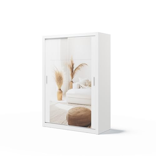 MINIO go for it - Zweitüriger Kleiderschrank ERTA 18, Schiebetürenschrank mit Spiegel, 150 cm, Farbe: Weiß matt MINIO go for it - Zweitüriger Kleiderschrank ERTA 18, Schiebetürenschrank mit Spiegel, 150 cm, Farbe: Weiß matt von MINIO go for it
