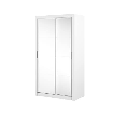 MINIO go for it - Zweitüriger Kleiderschrank ERTA 19, Schiebetürenschrank mit Spiegel, 120 cm, Farbe: Weiß matt MINIO go for it - Zweitüriger Kleiderschrank ERTA 19, Schiebetürenschrank mit Spiegel, 120 cm, Farbe: Weiß matt von MINIO go for it