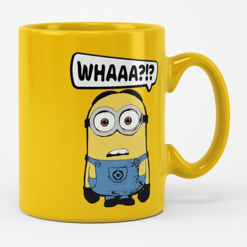 MINIONS Offizielles Lizenzprodukt Despicable Me - Whaaa?!? Kaffeebecher (Gelb) von MINIONS