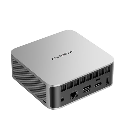 MINIS FORUM AI X1-255 Mini-PC, AMD Ryzen 7 255 (8C/16T, bis zu 4,9 GHz), 32 GB DDR5 RAM, 1 TB M.2 SSD, HDMI/DP/USB4 (4K@120 Hz), USBA X 3, 2,5G LAN, Wi-Fi 7/BT5.4,Oculink Support von MINIS FORUM