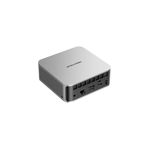 MINIS FORUM AI X1-255 Mini-PC, AMD Ryzen 7 255 (8C/16T, bis zu 4,9 GHz), 64 GB DDR5 RAM, 1 TB M.2 SSD, HDMI/DP/USB4 (4K@120 Hz), USBA X 3, 2,5G LAN, Wi-Fi 7/BT5.4,Oculink Support von MINIS FORUM