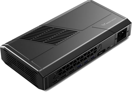 MINIS FORUM Dockingstation MGA1, AMD 7600M XT Grafik, 8G GDDR6 Speicher, Dreifach-Bildschirme HDMIx1/DP2.0x2, Oculink 4i(PCIE4.0x4)/USB3.2 Gen 2 10Gbps x 3/Type-C(USB3.2 Gen2 10Gbps)/Netzschalter von MINIS FORUM