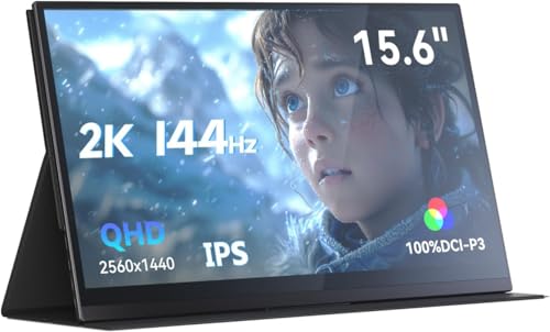 MINIS FORUM Tragbarer Monitor MSS-A156, 15,6 2K 144Hz Voll-Touchscreen, 2560 x 1440 QHD, 400 Nits & tragbarer IPS-Gaming-Monitor, 100% DCI-P3, HDR 400 von MINIS FORUM