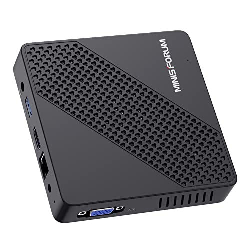 Mini-PC Intel Celeron N4020 (nur 2,8 GHz), DDR4 4 GB/64 GB eMMC, Intel UHD Graphics 600, Mini-Computer ohne Lüfter 4k@60Hz HDMI&VGA, USB3.0, Wi-FI 2.4/5.8G, BT4.2 von MINIS FORUM