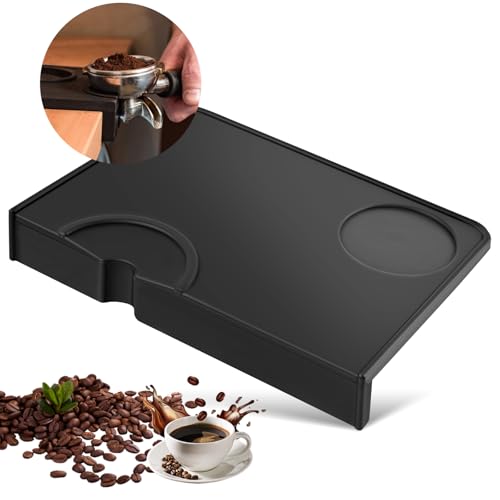 Kaffee Tampermatte Silikon Kaffee Matte, Espresso Tampermatte mit kantenschutz, Kaffee Tamping Matte, Espresso Tamping Corner Coffee Tamper Holder Pad für Barista-Tool Home Kitchen Bar Café von MINISOISO