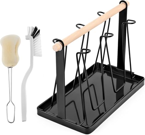MINISOISO Abtropfgestell Flaschen mit 6 Flaschenhalter aus Metall,Flaschenabtropfgestell Flaschen Abtropfständer Flaschentrockner und Abtropfständer Flaschen für Verschiedene Flaschen Tassen von MINISOISO