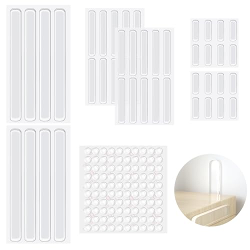 MINISOISO Selbstklebend Türpuffer Gummipuffer, 15/6/3.5cm Gummipuffer mit 100St Transparente Silikonpuffer 10mm, Adhesive Anti-Shock Anti-Geräusch Puffer für Glas, Türen, Schubladen, Schränke von MINISOISO