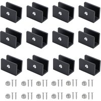 12 Stück Glasklemme, Aluminium-Regalhalterungen, verstellbare Glastrennwandhalterung, für 6-8 mm dicke Glasregale, für Badezimmer, Balkon (mit von MINKUROW