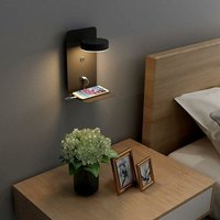 1er-Pack LED-Innenwandleuchte mit Schalter und USB-Schnittstelle, 12 w, dimmbare dreifarbige Nachttisch-Wandleuchte, 330° verstellbare von MINKUROW