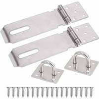 2 Stück 10,2 cm Edelstahl Vorhängeschloss Riegel Hasp Verschluss Türriegel mit Schrauben für Tür, Möbel, Schrank, Schublade, Schrank und Garten, von MINKUROW