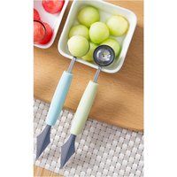 Minkurow - 2 Stück Tranchiermesser Obst Tranchierwerkzeug Melonenlöffel mit Obstschäler, 2-in-1-Obst Tranchiermesser, Küchenwerkzeuge für Obstsalat von MINKUROW