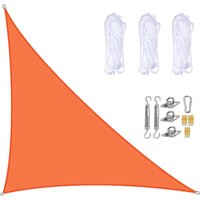 3 × 4 × 5 Meter wasserdichtes Sonnensegel, rechtwinkliges Dreieck, Sonnenschutz-Schattentuch mit Befestigungskits für Gartenterrasse und Pflanzen von MINKUROW