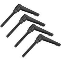 4-teiliger Klemmhebelgriff, M6-Edelstahl-Außengewinde, verstellbarer Griff, Maschinengriffe, schwarz (70 mm) von MINKUROW