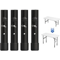 4er-Pack Tischbeinverlängerungen für Klapptische für gebogene und gerade Beine, verstellbare Klapptischbeinerhöhungen, für die Höhe (19,8 cm) von MINKUROW