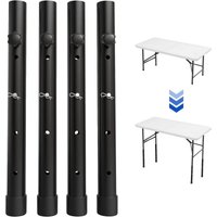 4er-Set Tischbeinverlängerungen für Klapptische für gebogene und gerade Beine, verstellbare Klapptischbeinerhöhungen, für Höhe (44 cm) von MINKUROW