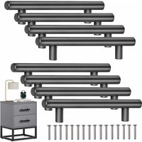 8 pcs T-Bar Stick Küchentürgriffe mit Schrauben (200 mm), Edelstahl-Möbelgriffe Lochabstand 128 mm, für Küchenschränke, schwarz - Minkurow von MINKUROW