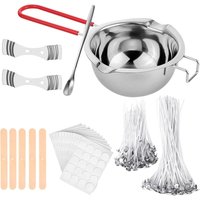 DIY-Kerzenherstellungsset, 200 DIY-Kerzendochte, 1 Kerzenherstellungstopf und 1 Löffel, 2 Dochthalter aus Metall + 5 Dochthalter aus Holz, 240 DIY-Kerzenherstellungsset, 200 DIY-Kerzendochte, 1 Kerzenherstellungstopf und 1 Löffel, 2 Dochthalter aus Metall + 5 Dochthalter aus Holz, 240 von MINKUROW
