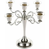 Kerzenhalter 5-armiger Kerzenhalter Kerzenhalter als Tischdeko für Weihnachten und Thanksgiving (Silber) - Minkurow von MINKUROW