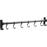 Küchenregal aus Aluminium mit 6 Haken zur Wandmontage für Küchenutensilien, für Badezimmer, Kleiderschrank, Schlafzimmer und Kleidung von MINKUROW