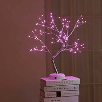 LED-Baumlicht, LED-USB-3D-Tischlampe mit Netzteil für Ferienhaus, Schlafzimmer, Kinderzimmer, Rosa - Minkurow von MINKUROW