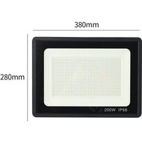 LED-Flutlicht, 200 w, 25000 lm, LED-Außenstrahler, 6000 k, LED-Flutlicht, wasserdichte IP66-Sicherheitsbeleuchtung für Garten, Garage, Hof, Parken von MINKUROW