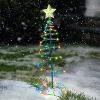 LED-Metall-Lichterkette für Weihnachtsbaumschmuck, leuchtendes Gartenlicht mit mehrfarbigem und warmem Weiß, Weihnachtslichter-Dekoration für von MINKUROW