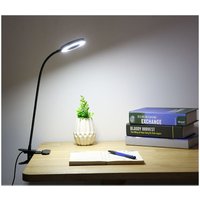 Led 7w Klemm-Schreibtischlampe und Schalter, 3 Beleuchtungsfarben und 10 dimmbare Intensitäten, 360° flexibler Schwanenhals, USB-Nachttischlampe zum von MINKUROW