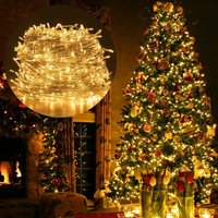 Led Lichterkette 100m 1000led Outdoor, 8 Muster Weihnachtsdeko Lichter, IP44 wasserdicht, Warmweiß Deko Lichter, Geeignet für Haus, Garten, Baum, von MINKUROW