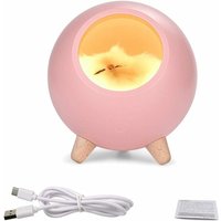 MINKUROW Nachtlicht mit süßer schlafender Katze – USB-Aufladung – stufenlos dimmbar – Nachttischlampe von MINKUROW