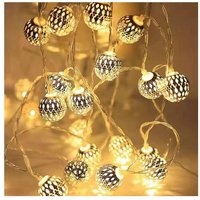 Marokkanische Lichterkette, 20 goldene Metallkugellichter für Heimdekoration, Hochzeitsfeier, Weihnachten, drinnen, draußen, 3 Meter - Minkurow von MINKUROW